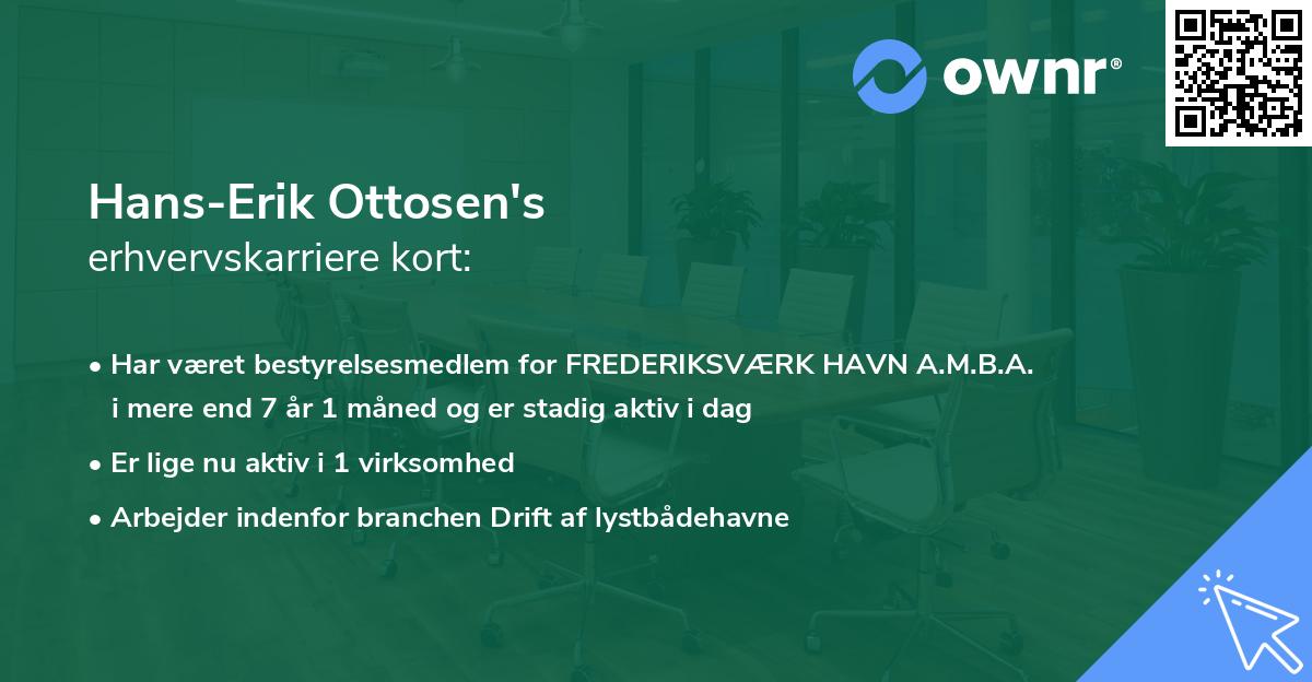 Hans-Erik Ottosen's erhvervskarriere kort