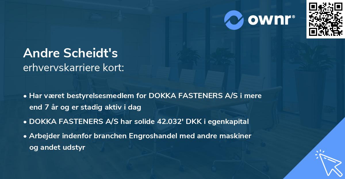 Andre Scheidt's erhvervskarriere kort