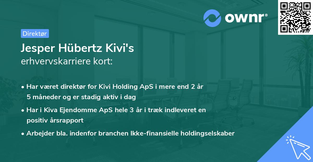 Jesper Hübertz Kivi's erhvervskarriere kort