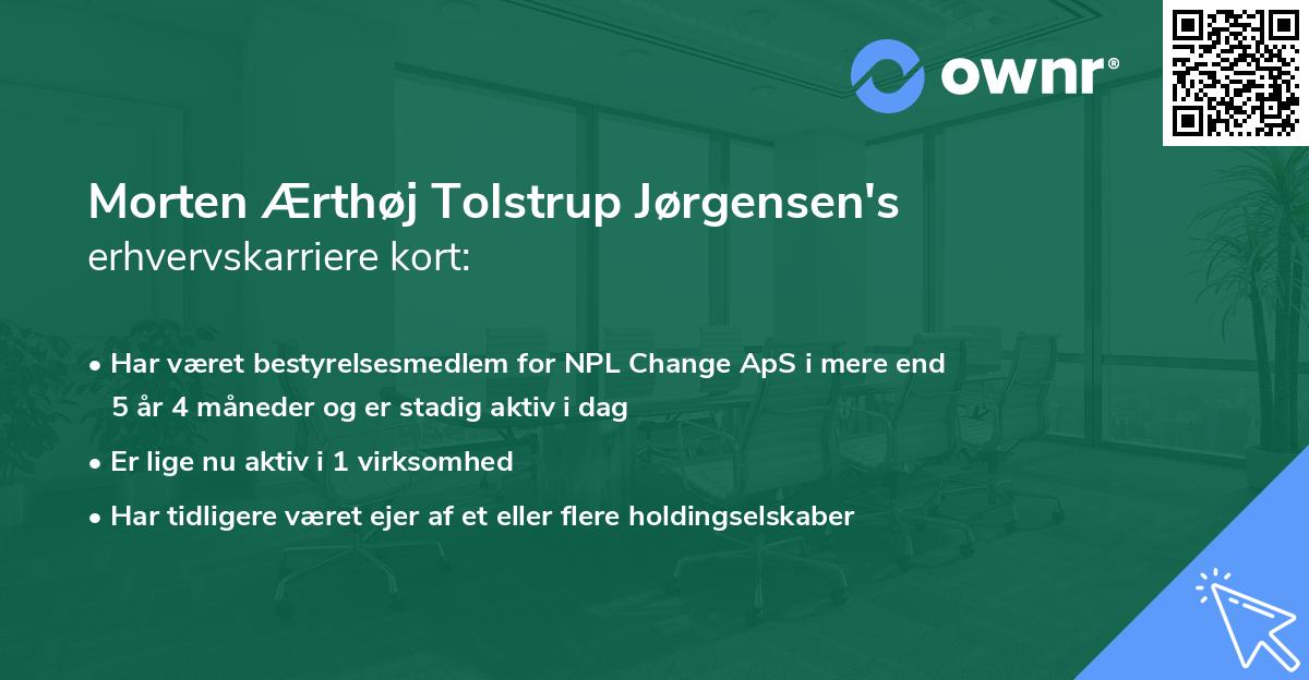 Morten Ærthøj Tolstrup Jørgensen's erhvervskarriere kort