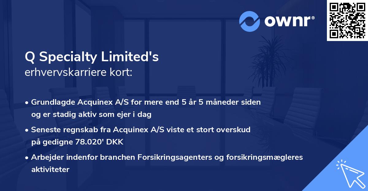 Q Specialty Limited's erhvervskarriere kort