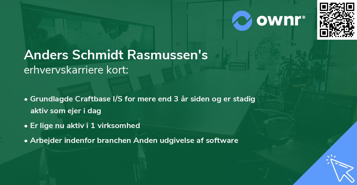 Anders Schmidt Rasmussen's erhvervskarriere kort