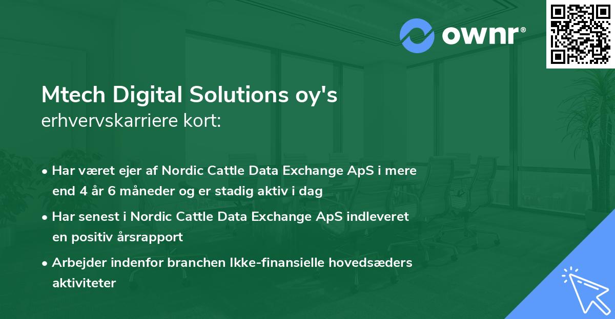 Mtech Digital Solutions oy's erhvervskarriere kort