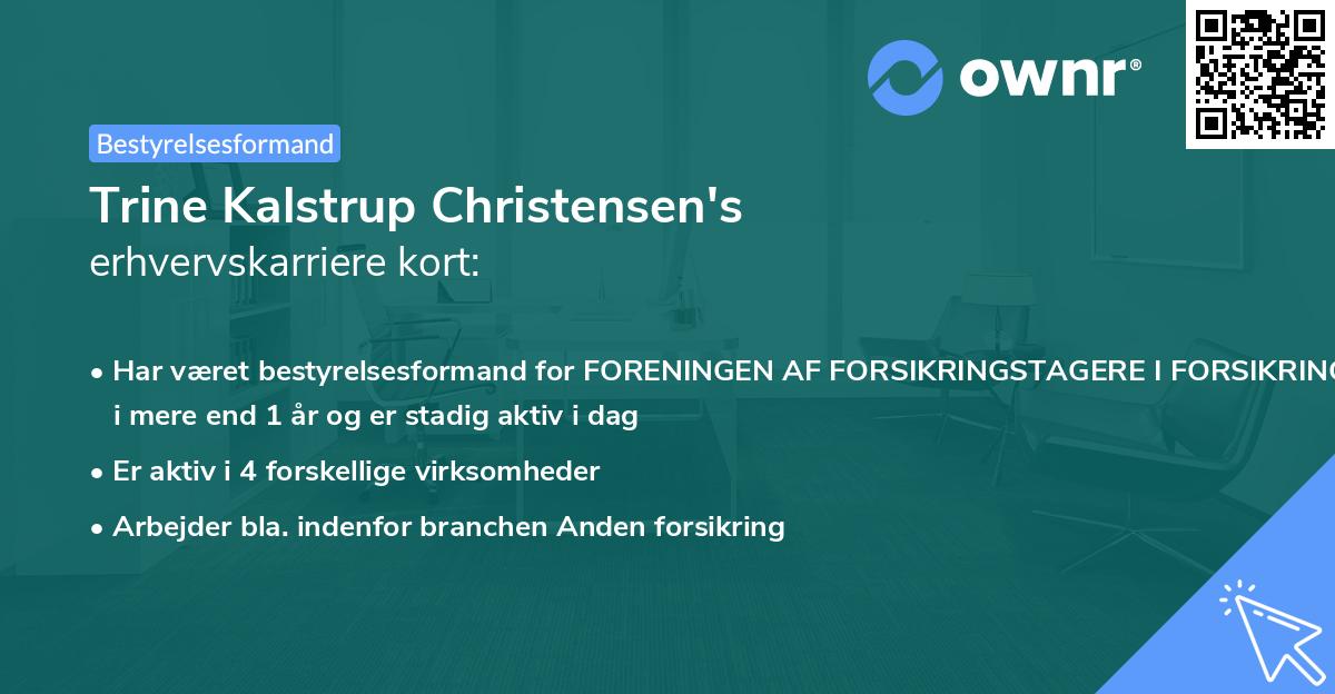 Trine Kalstrup Christensen's erhvervskarriere kort