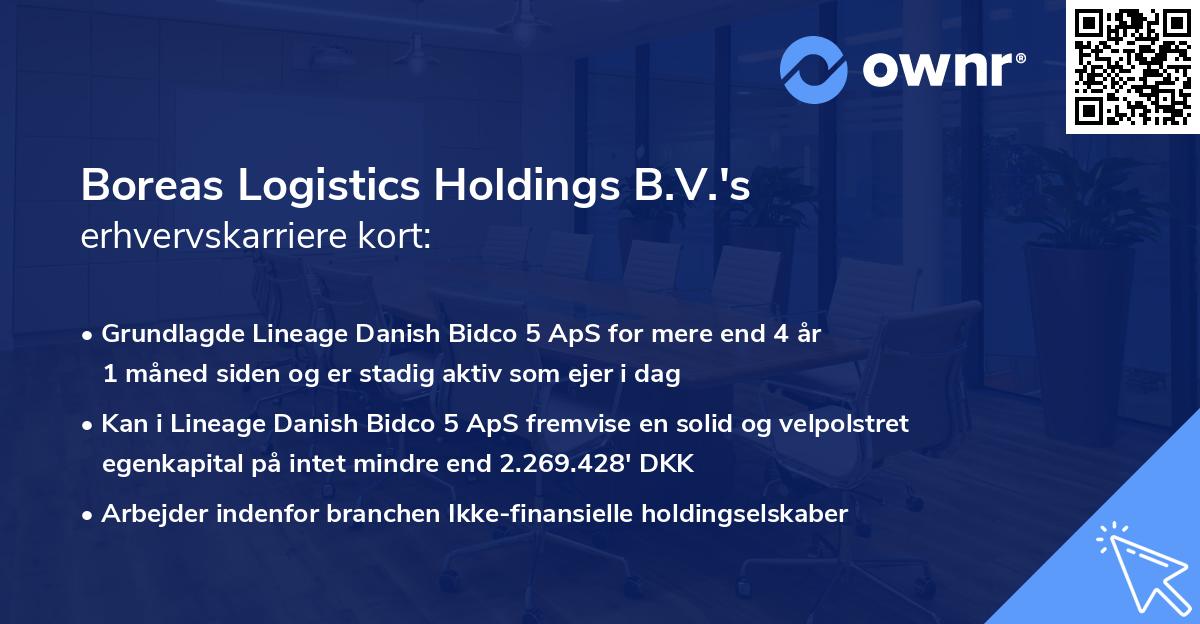 Boreas Logistics Holdings B.V.'s erhvervskarriere kort