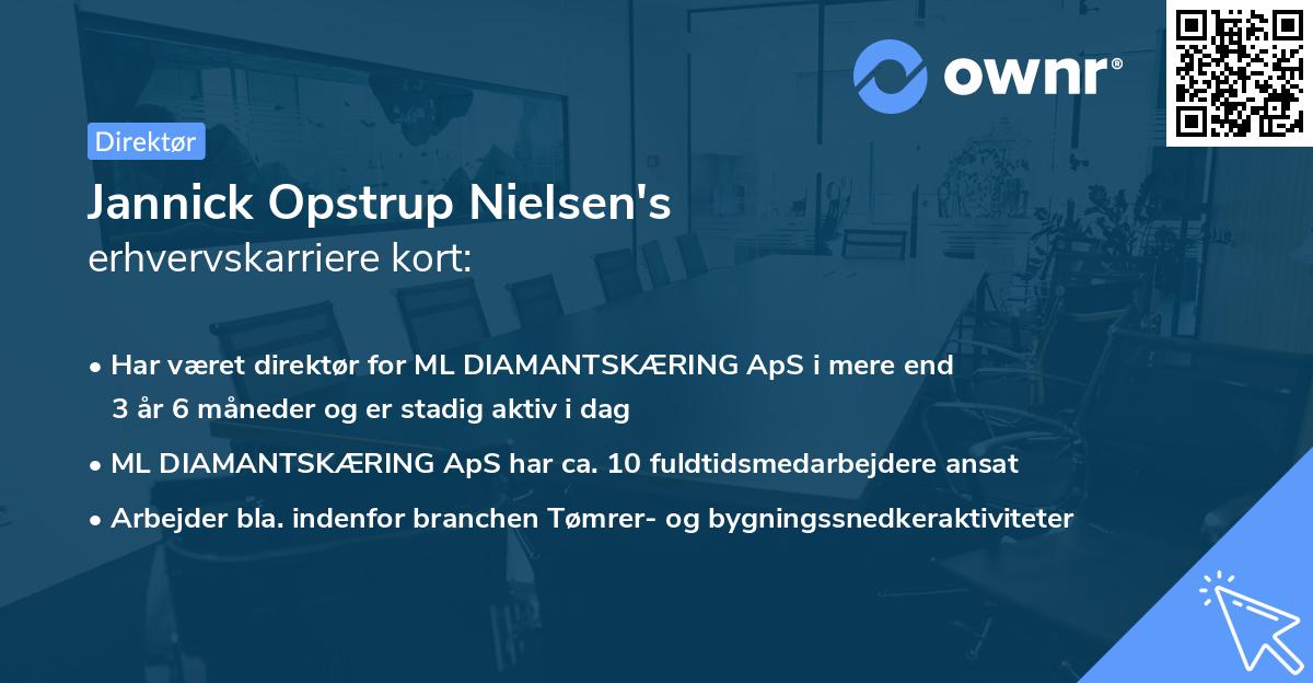 Jannick Opstrup Nielsen's erhvervskarriere kort