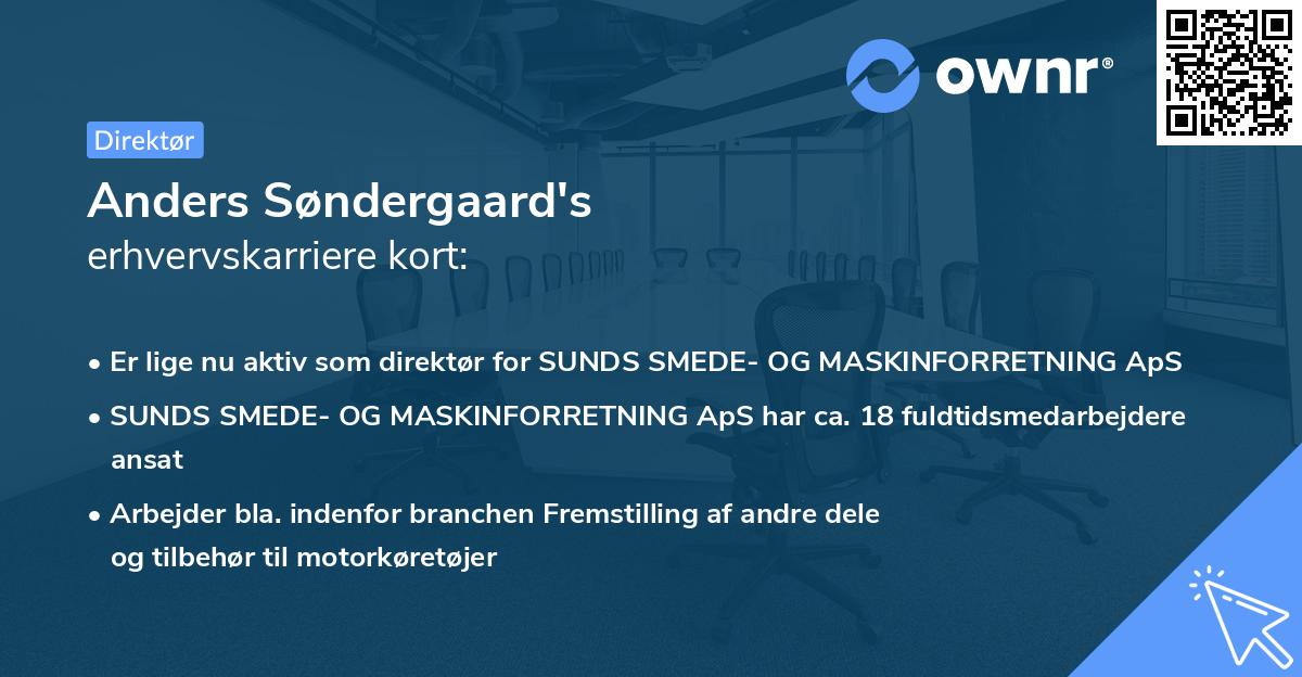 Anders Søndergaard's erhvervskarriere kort