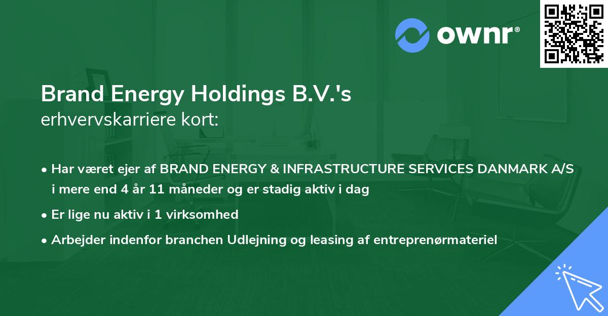 Brand Energy Holdings B.V.'s erhvervskarriere kort
