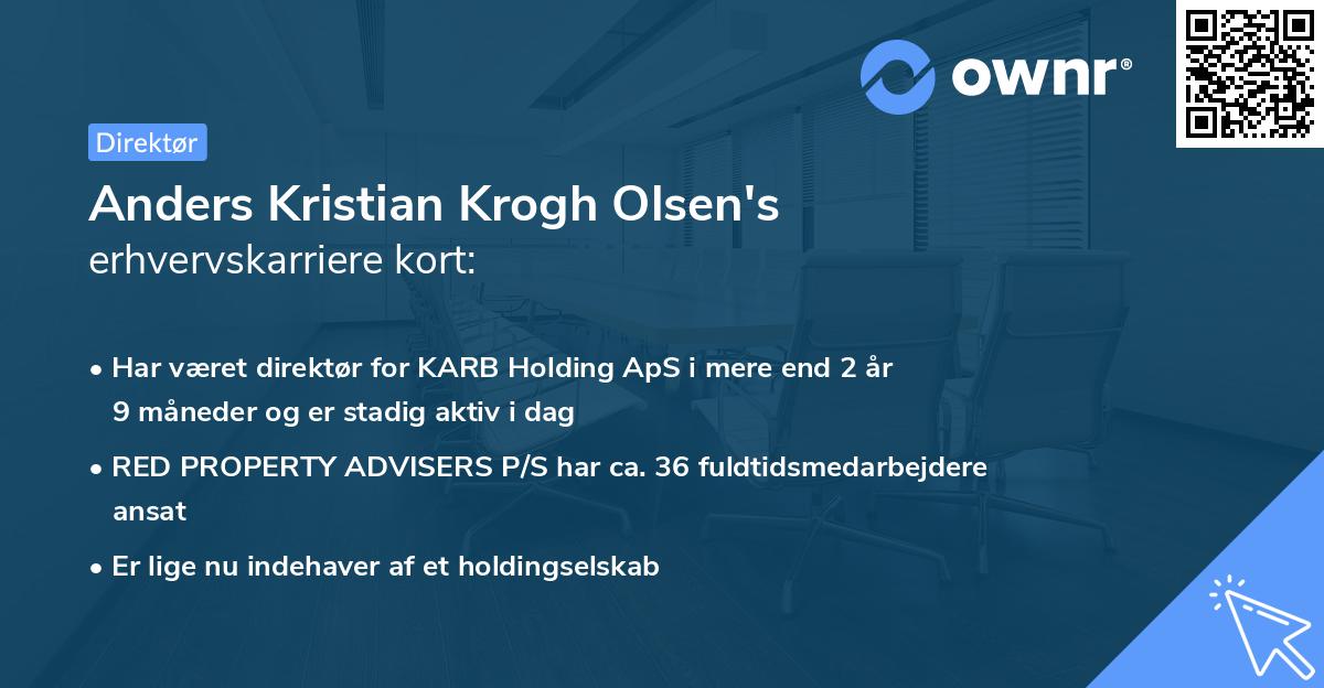 Anders Kristian Krogh Olsen's erhvervskarriere kort