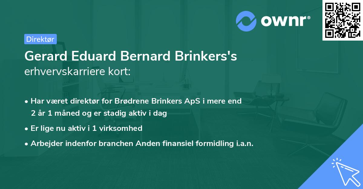 Gerard Eduard Bernard Brinkers's erhvervskarriere kort