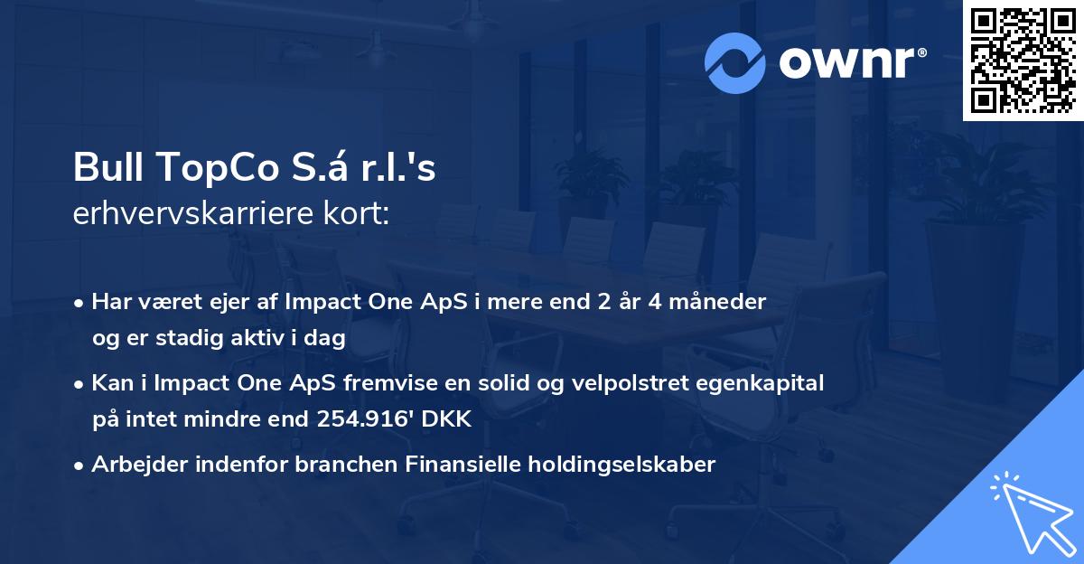 Bull TopCo S.á r.l.'s erhvervskarriere kort