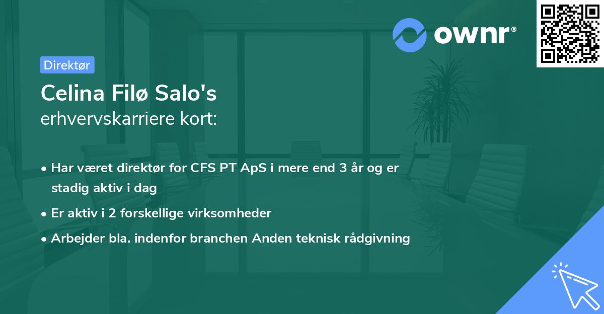Celina Filø Salo's erhvervskarriere kort