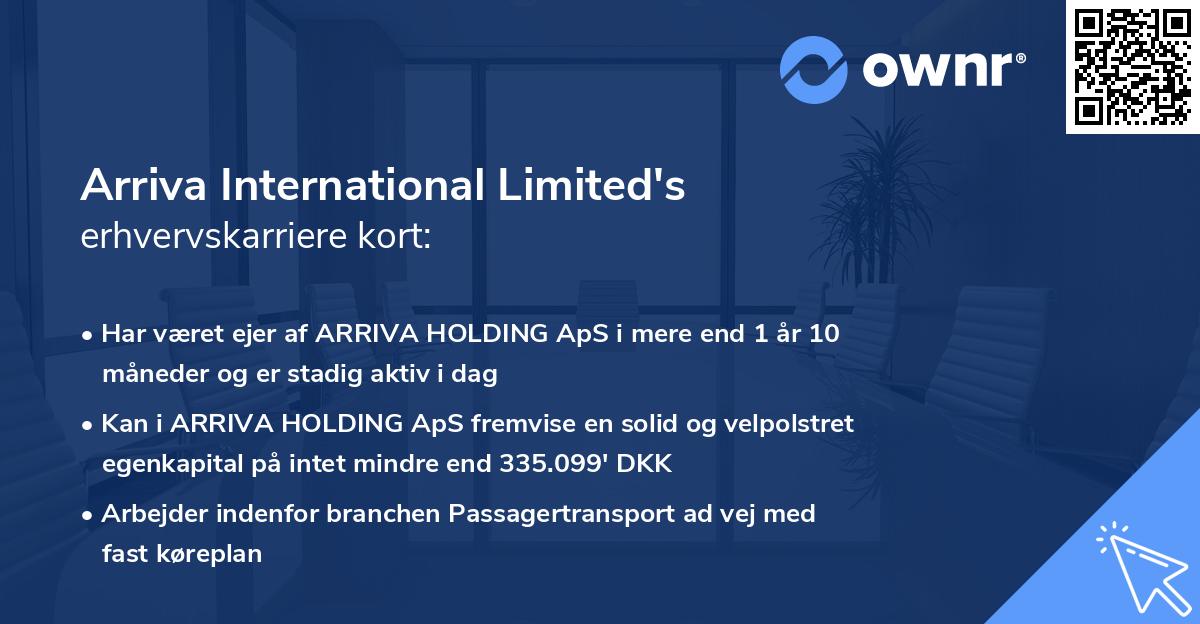 Arriva International Limited's erhvervskarriere kort