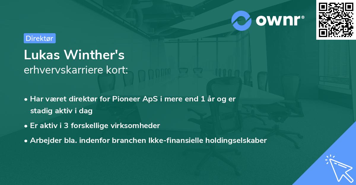 Lukas Winther's erhvervskarriere kort