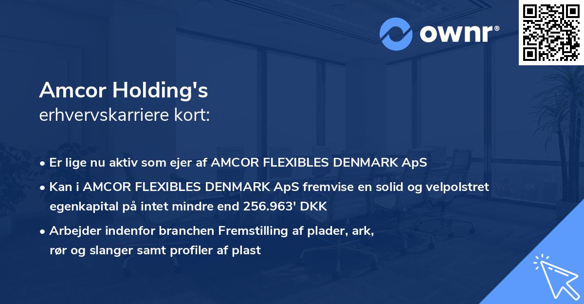 Amcor Holding's erhvervskarriere kort