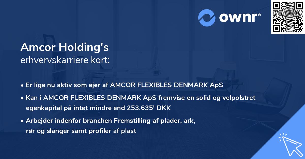 Amcor Holding's erhvervskarriere kort