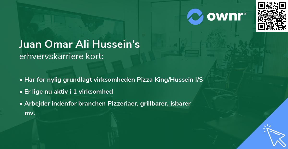 Juan Omar Ali Hussein's erhvervskarriere kort