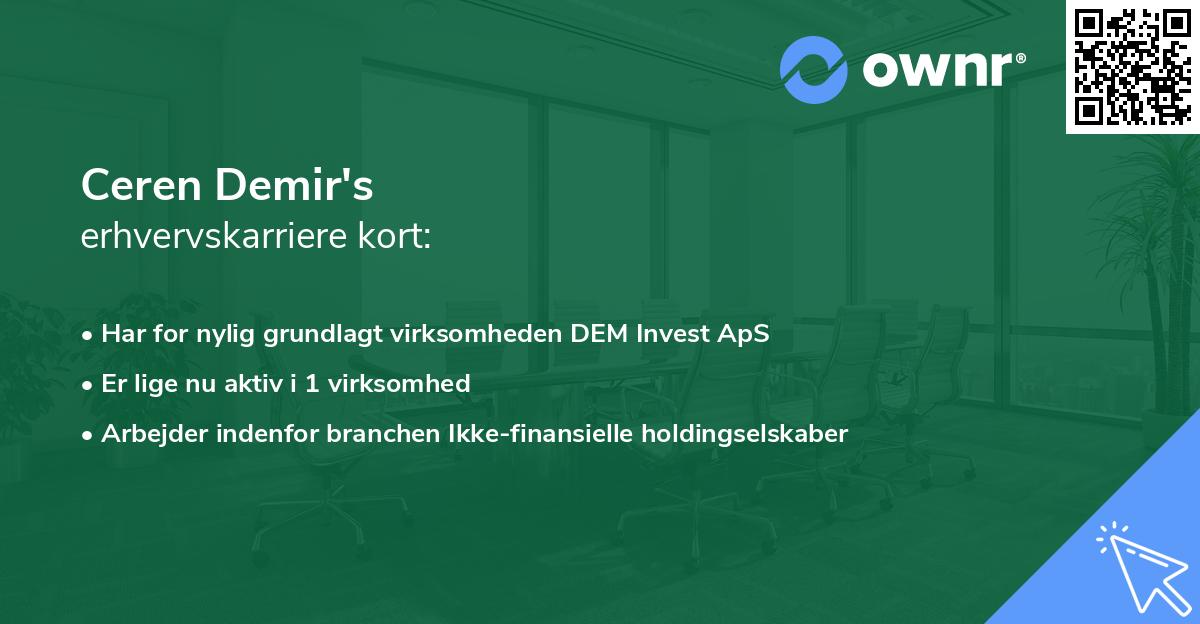 Ceren Demir's erhvervskarriere kort
