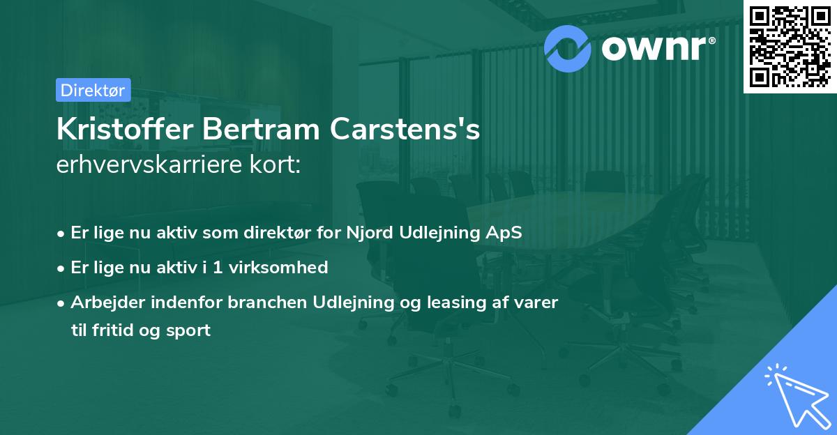 Kristoffer Bertram Carstens's erhvervskarriere kort