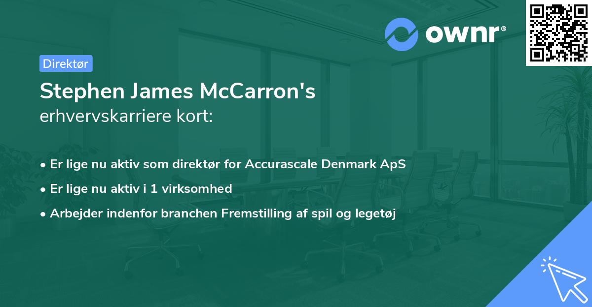 Stephen James McCarron's erhvervskarriere kort