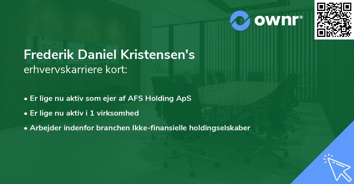 Frederik Daniel Kristensen's erhvervskarriere kort