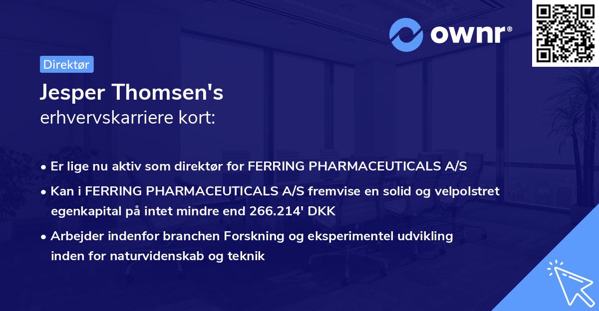 Jesper Thomsen's erhvervskarriere kort