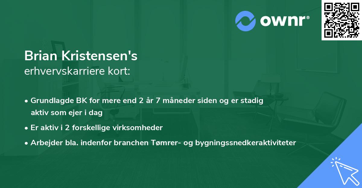 Brian Kristensen's erhvervskarriere kort