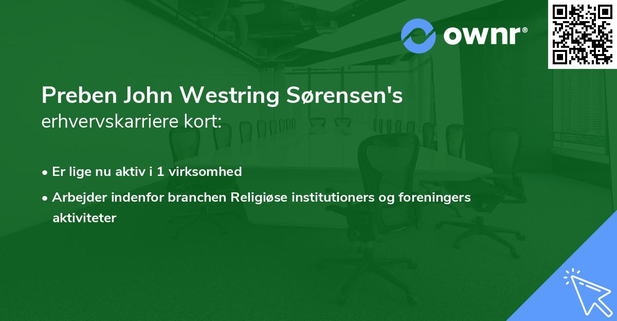 Preben John Westring Sørensen's erhvervskarriere kort