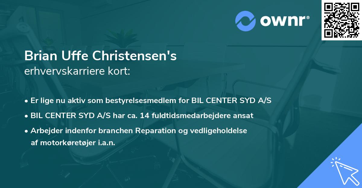 Brian Uffe Christensen's erhvervskarriere kort
