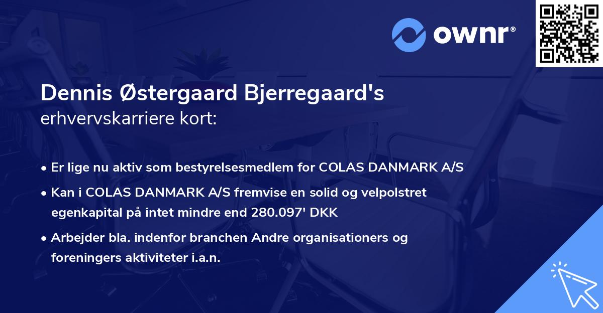 Dennis Østergaard Bjerregaard's erhvervskarriere kort