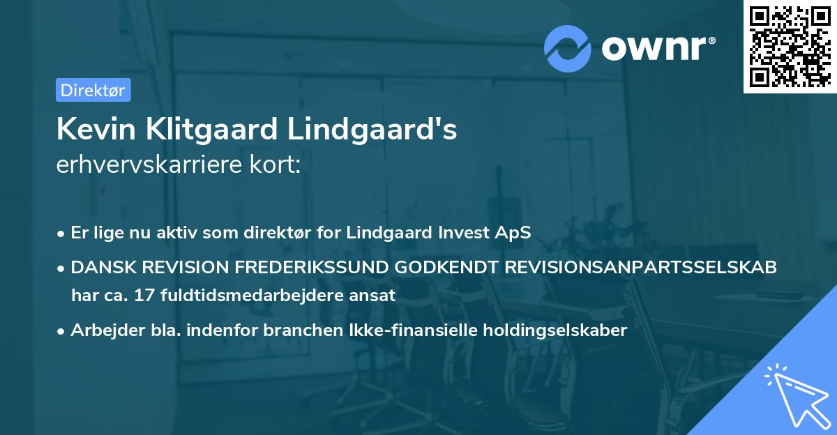 Kevin Klitgaard Lindgaard's erhvervskarriere kort
