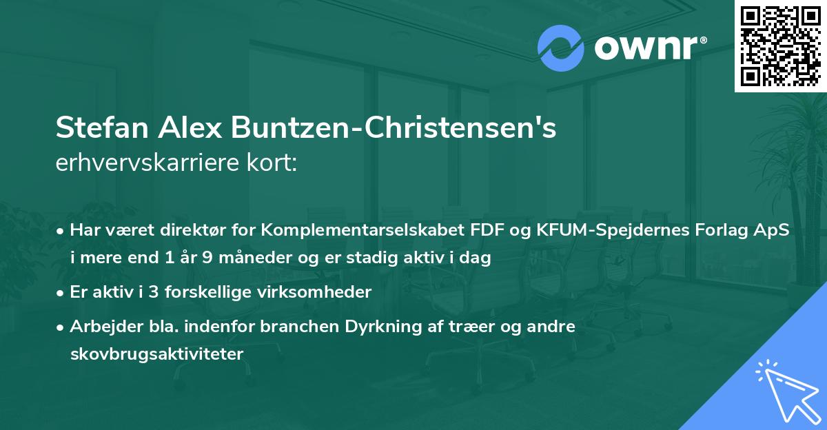 Stefan Alex Buntzen-Christensen's erhvervskarriere kort