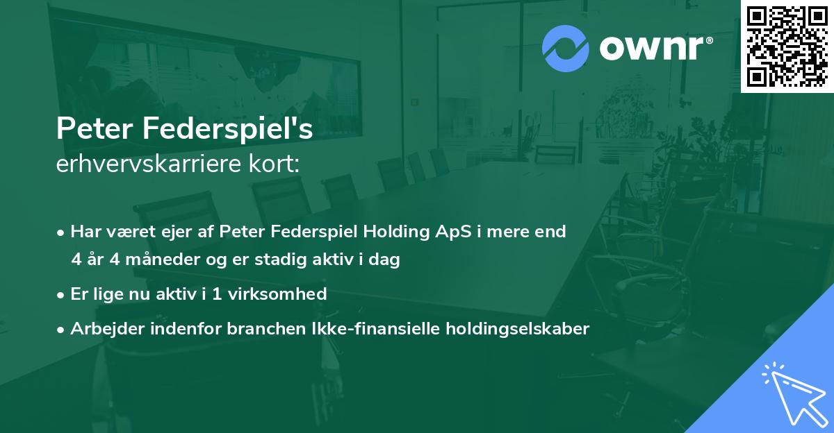 Peter Federspiel's erhvervskarriere kort