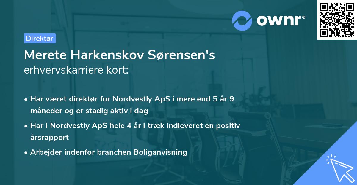 Merete Harkenskov Sørensen's erhvervskarriere kort