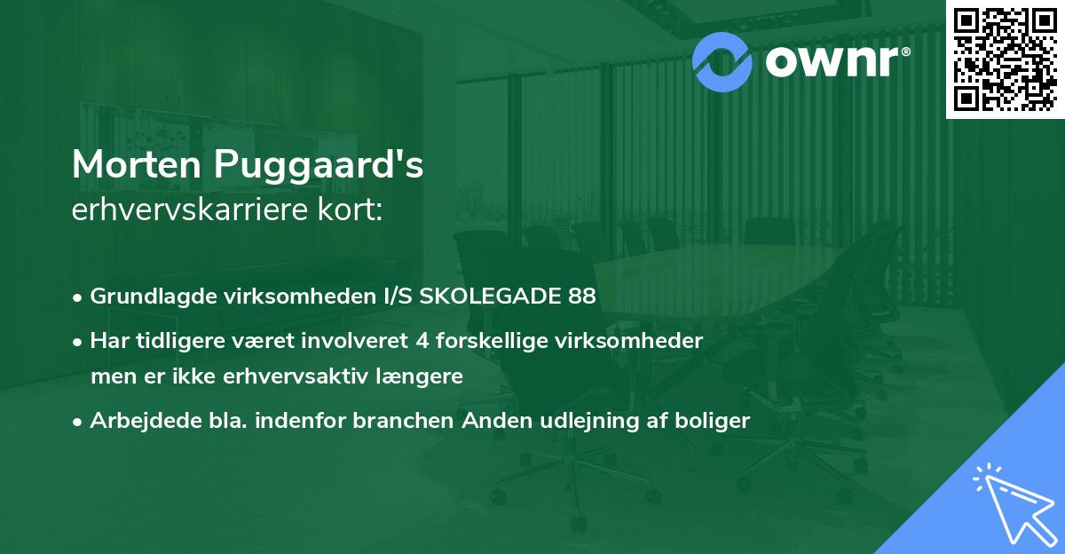 Morten Puggaard's erhvervskarriere kort