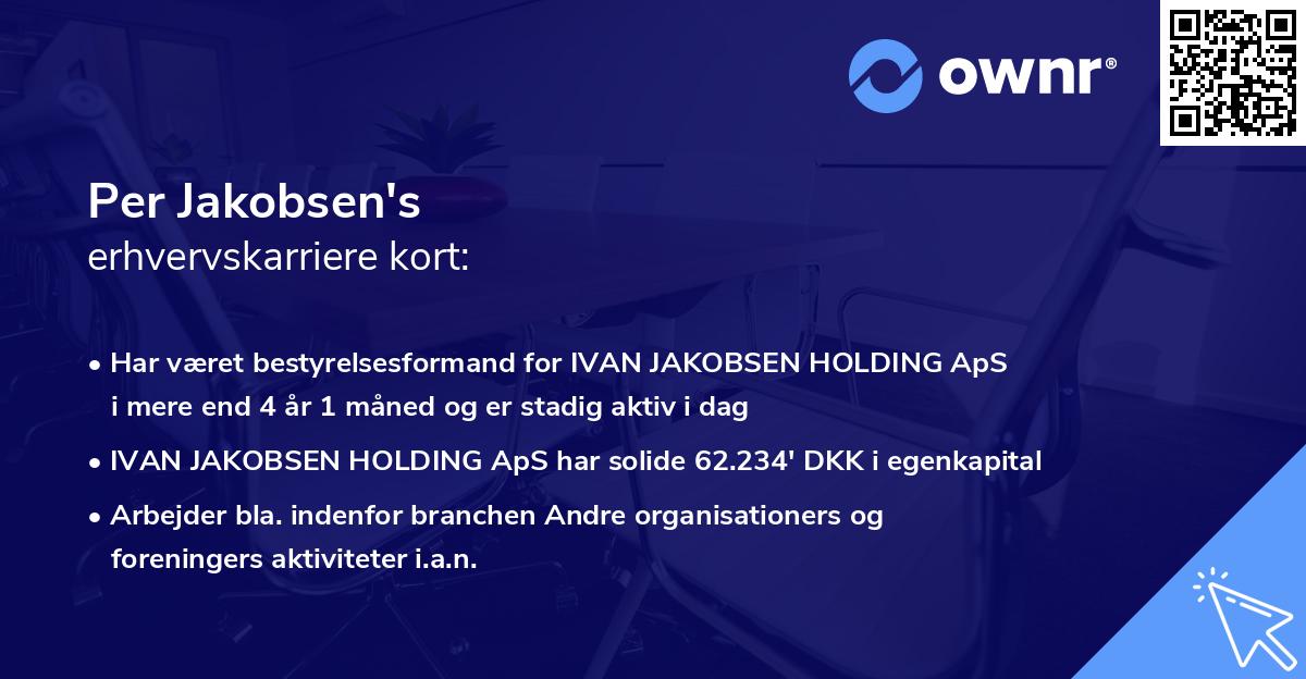 Per Jakobsen's erhvervskarriere kort