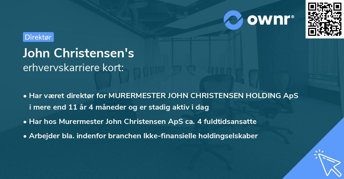 John Christensen's erhvervskarriere kort