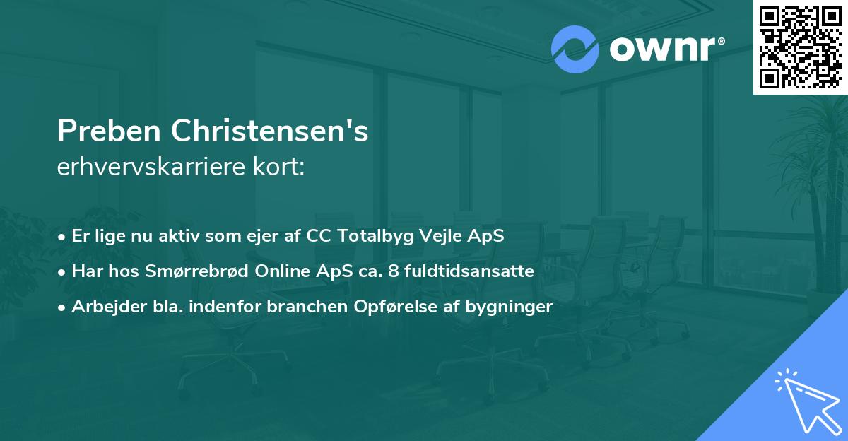Preben Christensen's erhvervskarriere kort