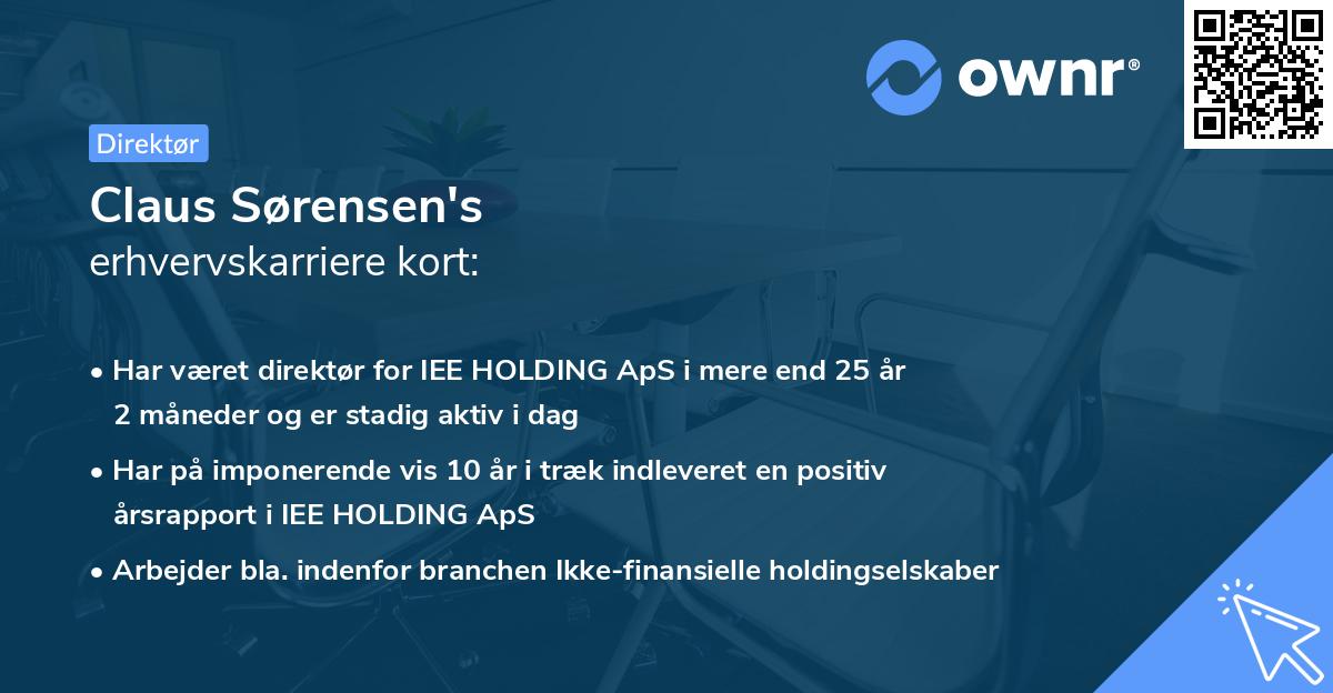 Claus Sørensen's erhvervskarriere kort