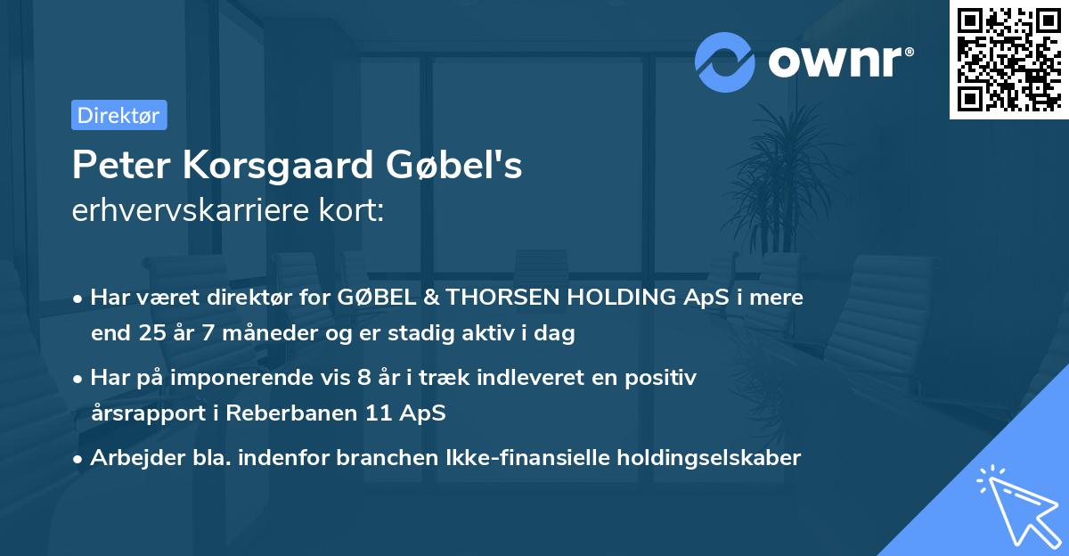 Peter Korsgaard Gøbel's erhvervskarriere kort