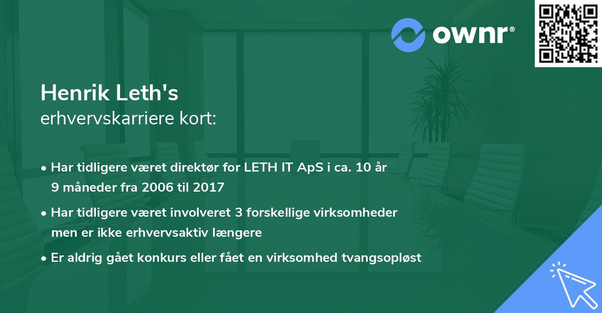 Henrik Leth's erhvervskarriere kort