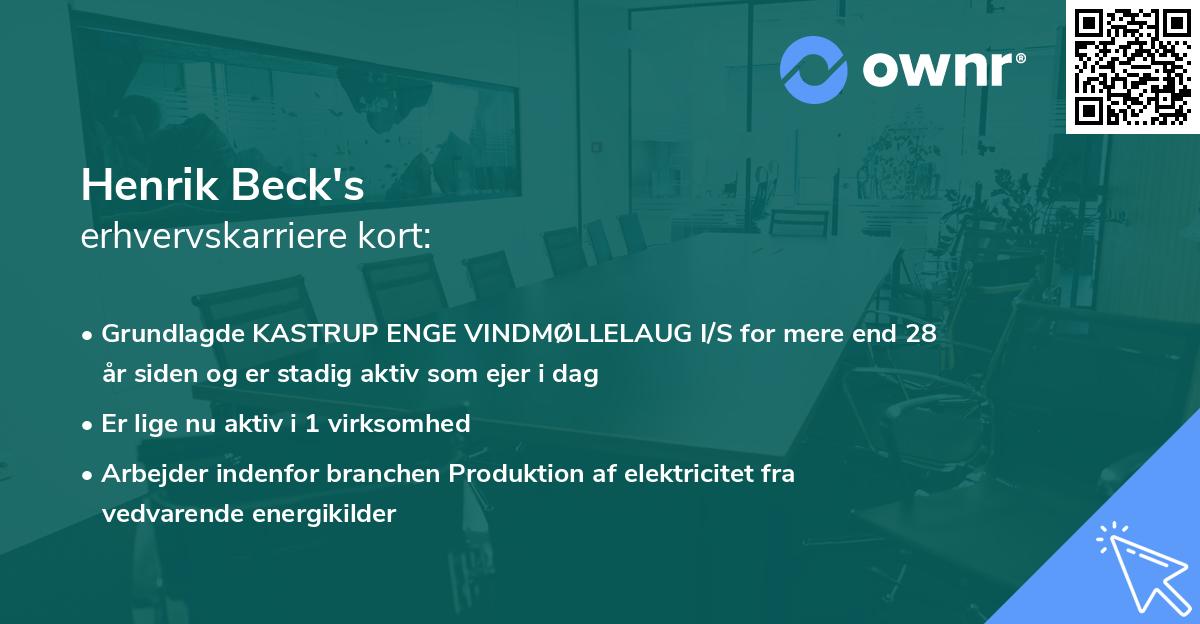 Henrik Beck's erhvervskarriere kort