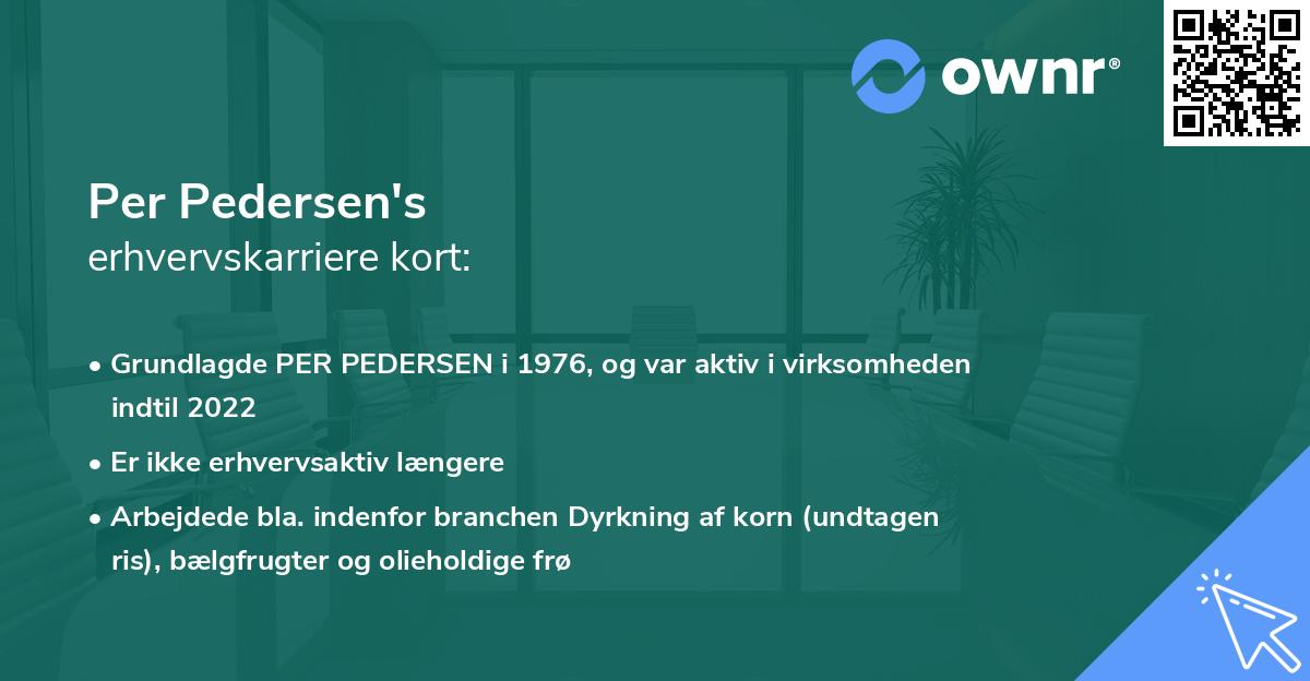 Per Pedersen's erhvervskarriere kort