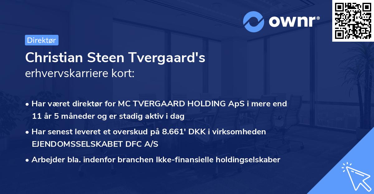 Christian Steen Tvergaard's erhvervskarriere kort