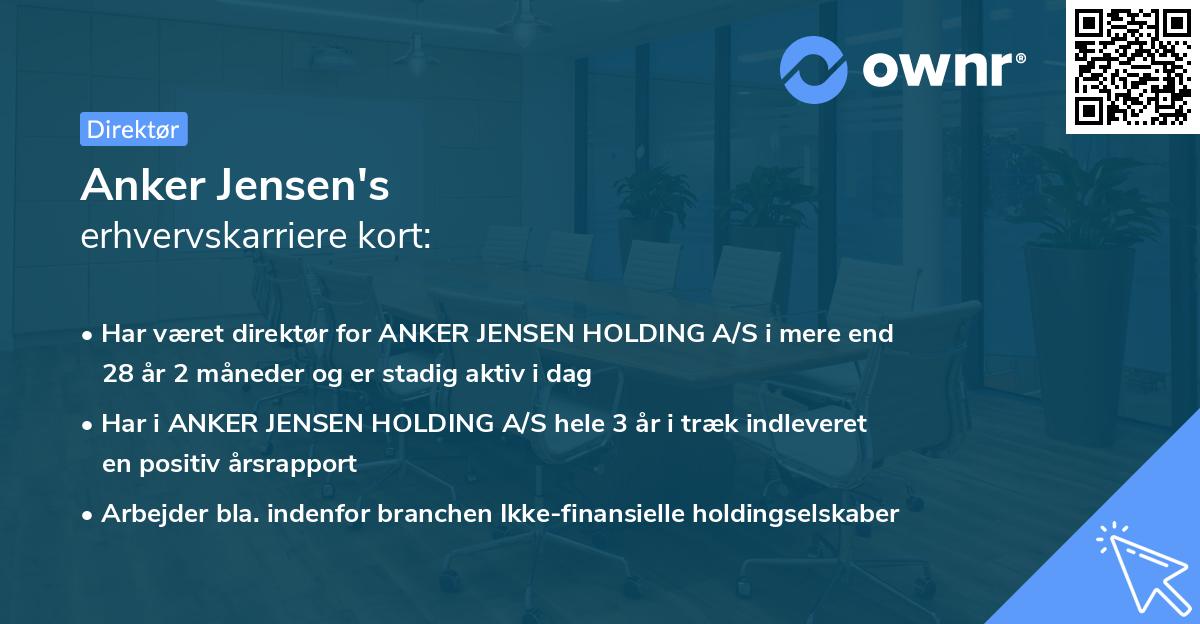 Anker Jensen's erhvervskarriere kort