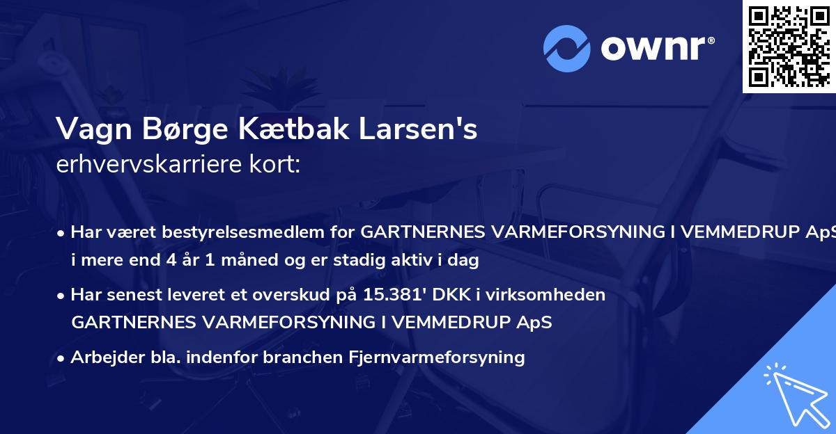 Vagn Børge Kætbak Larsen's erhvervskarriere kort