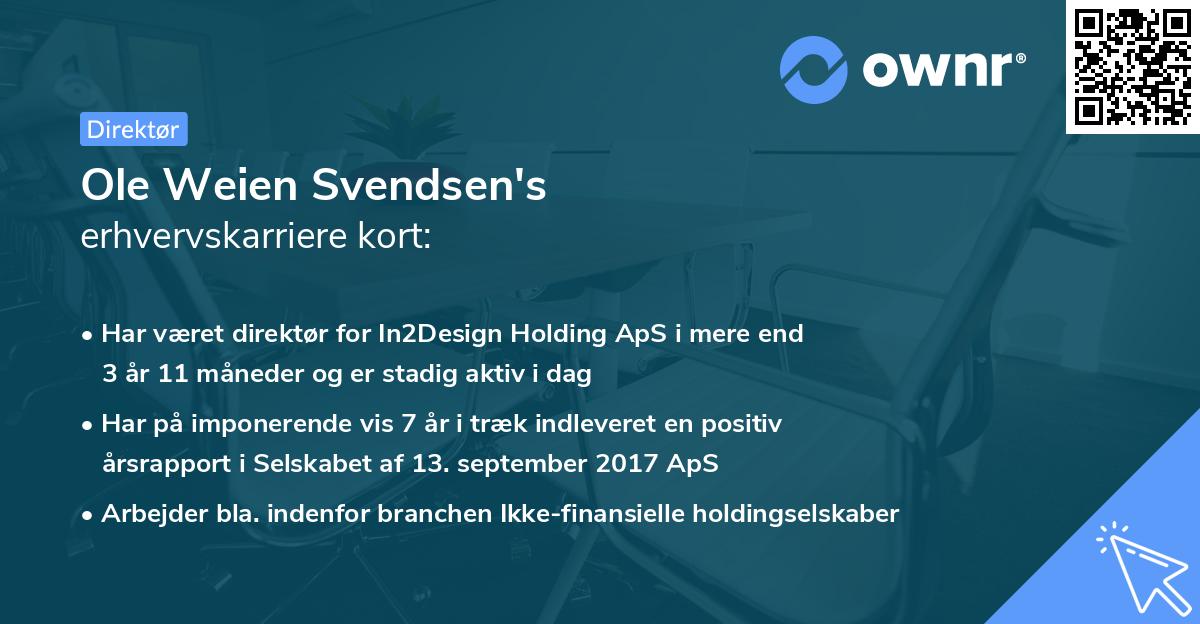 Ole Weien Svendsen's erhvervskarriere kort