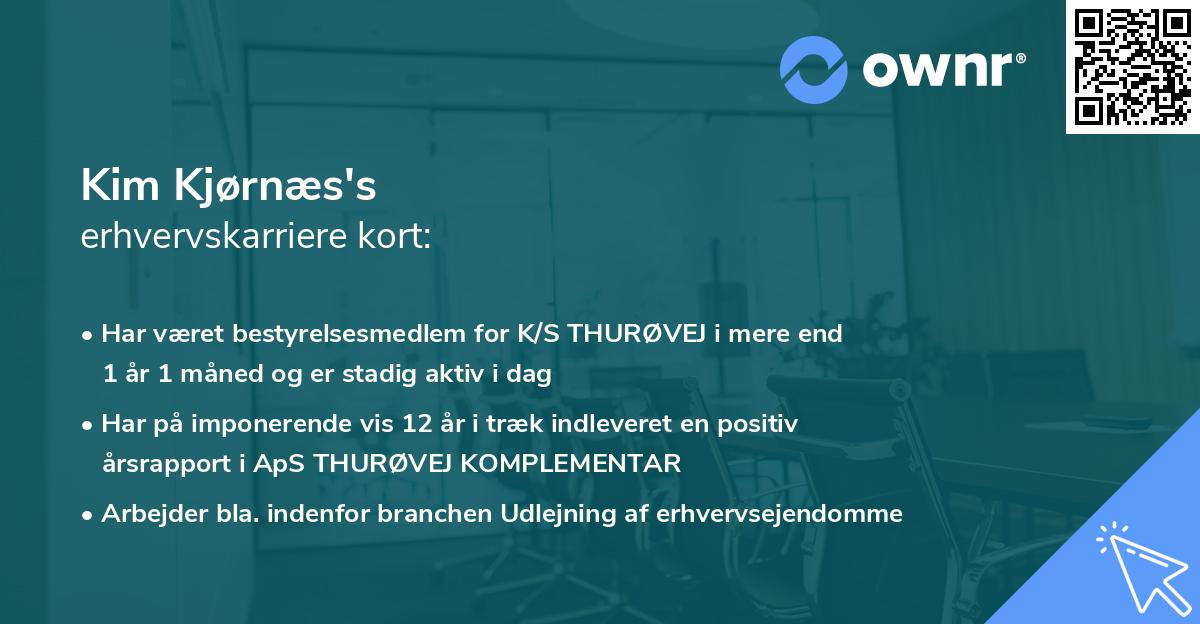 Kim Kjørnæs's erhvervskarriere kort