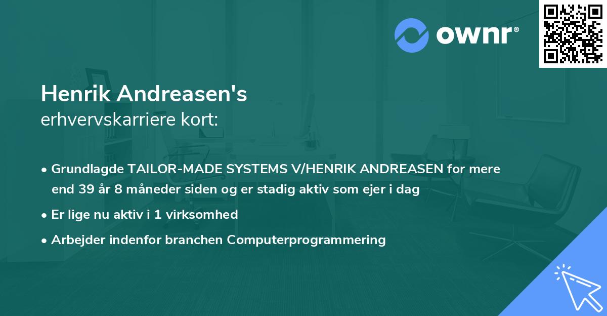 Henrik Andreasen's erhvervskarriere kort