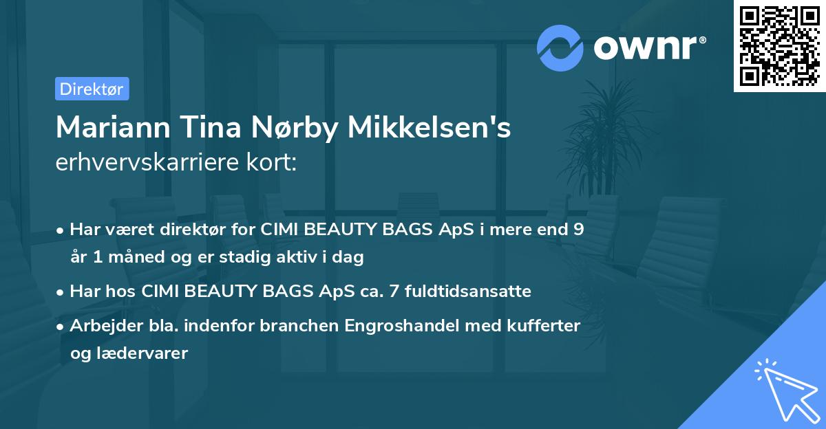 Mariann Tina Nørby Mikkelsen's erhvervskarriere kort